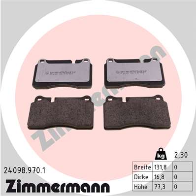 Kit pastiglie freno, Freno a disco - 24098.970.1 ZIMMERMANN