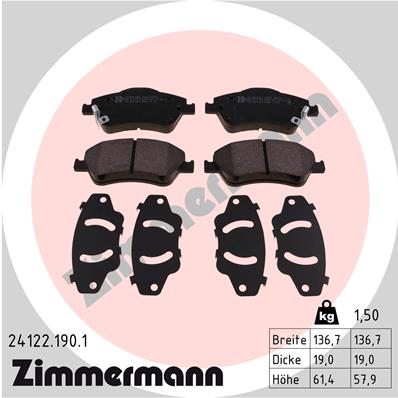 Kit pastiglie freno, Freno a disco - 24122.190.1 ZIMMERMANN