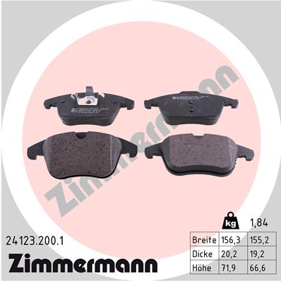Brake Pad Set, disc brake - 24123.200.1 ZIMMERMANN
