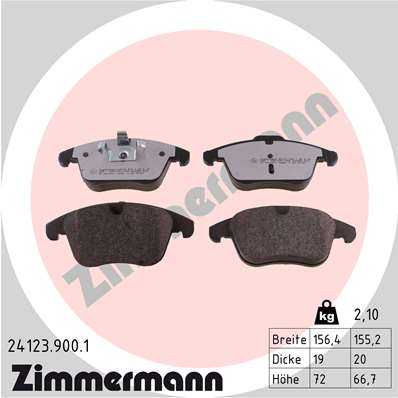 Brake Pad Set, disc brake - 24123.900.1 ZIMMERMANN