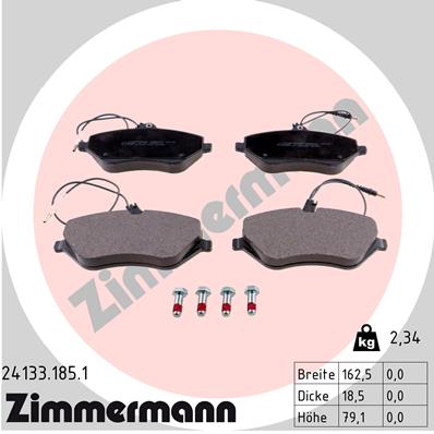 Brake Pad Set, disc brake - 24133.185.1 ZIMMERMANN