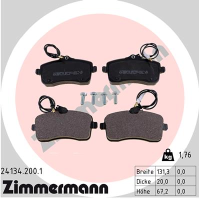 Kit pastiglie freno, Freno a disco - 24134.200.1 ZIMMERMANN