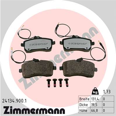 Kit pastiglie freno, Freno a disco - 24134.900.1 ZIMMERMANN