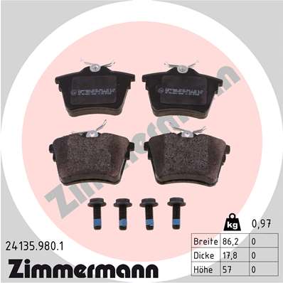 Kit pastiglie freno, Freno a disco - 24135.980.1 ZIMMERMANN