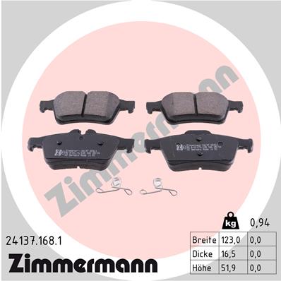Brake Pad Set, disc brake - 24137.168.1 ZIMMERMANN