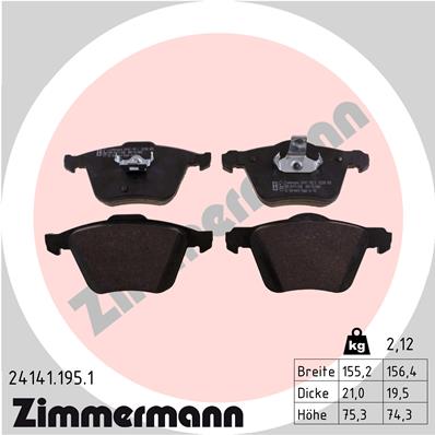 Kit pastiglie freno, Freno a disco - 24141.195.1 ZIMMERMANN