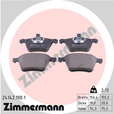 Kit pastiglie freno, Freno a disco - 24142.190.1 ZIMMERMANN