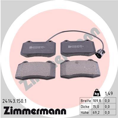 Brake Pad Set, disc brake - 24143.150.1 ZIMMERMANN