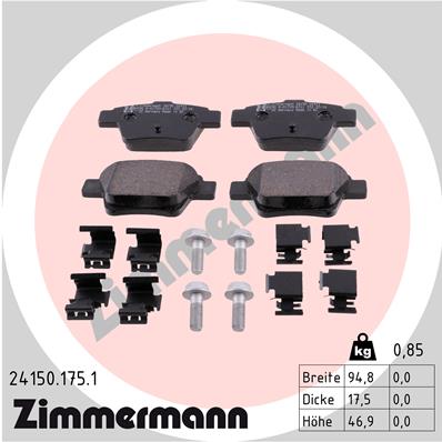 Brake Pad Set, disc brake - 24150.175.1 ZIMMERMANN