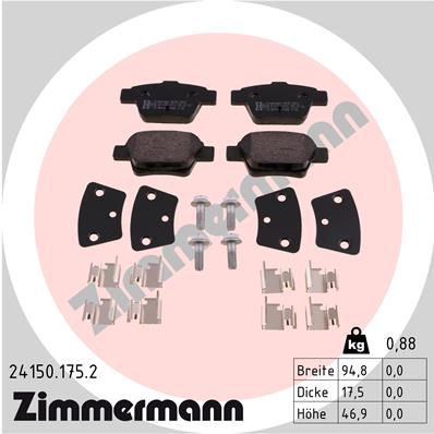 Brake Pad Set, disc brake - 24150.175.2 ZIMMERMANN