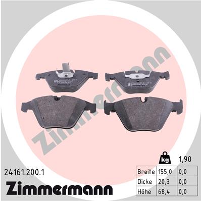 Brake Pad Set, disc brake - 24161.200.1 ZIMMERMANN