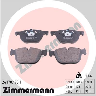 Brake Pad Set, disc brake - 24170.195.1 ZIMMERMANN