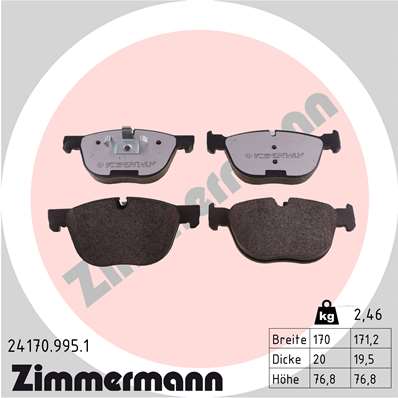 Brake Pad Set, disc brake - 24170.995.1 ZIMMERMANN
