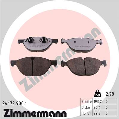 Kit pastiglie freno, Freno a disco - 24172.900.1 ZIMMERMANN