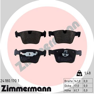 Brake Pad Set, disc brake - 24180.170.1 ZIMMERMANN