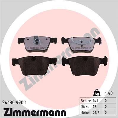 Brake Pad Set, disc brake - 24180.970.1 ZIMMERMANN