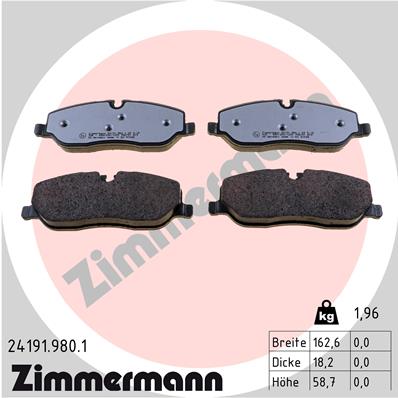 Kit pastiglie freno, Freno a disco - 24191.980.1 ZIMMERMANN
