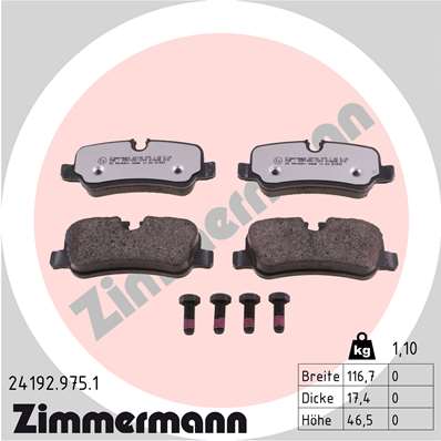 Kit pastiglie freno, Freno a disco - 24192.975.1 ZIMMERMANN