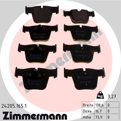 Kit pastiglie freno, Freno a disco - 24205.165.1 ZIMMERMANN