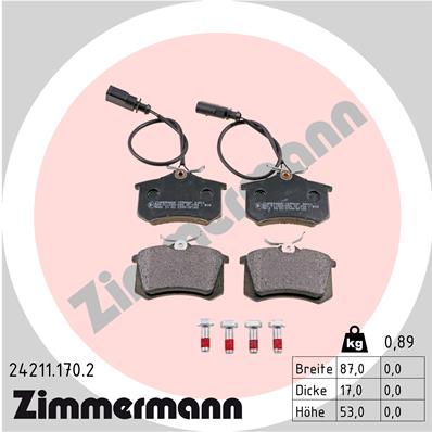 Kit pastiglie freno, Freno a disco - 24211.170.2 ZIMMERMANN