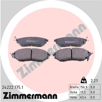 Brake Pad Set, disc brake - 24222.175.1 ZIMMERMANN