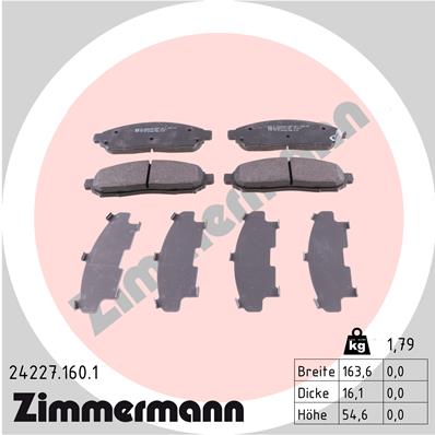 Brake Pad Set, disc brake - 24227.160.1 ZIMMERMANN