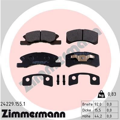 Kit pastiglie freno, Freno a disco - 24229.155.1 ZIMMERMANN