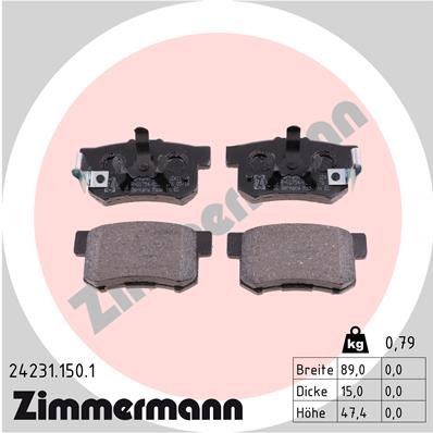 Kit pastiglie freno, Freno a disco - 24231.150.1 ZIMMERMANN