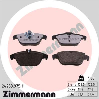 Kit pastiglie freno, Freno a disco - 24253.975.1 ZIMMERMANN