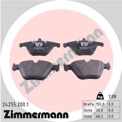 Kit pastiglie freno, Freno a disco - 24255.200.1 ZIMMERMANN