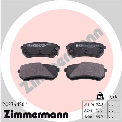 Kit pastiglie freno, Freno a disco - 24276.150.1 ZIMMERMANN