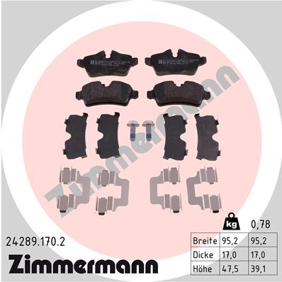 Kit pastiglie freno, Freno a disco - 24289.170.2 ZIMMERMANN