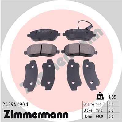 Kit pastiglie freno, Freno a disco - 24294.190.1 ZIMMERMANN
