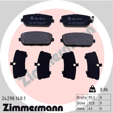 Brake Pad Set, disc brake - 24298.140.1 ZIMMERMANN