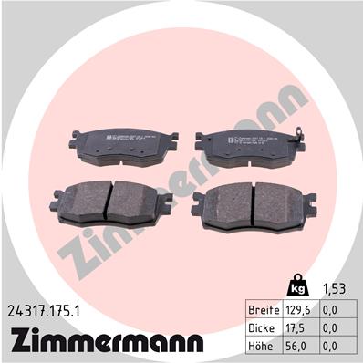 Brake Pad Set, disc brake - 24317.175.1 ZIMMERMANN