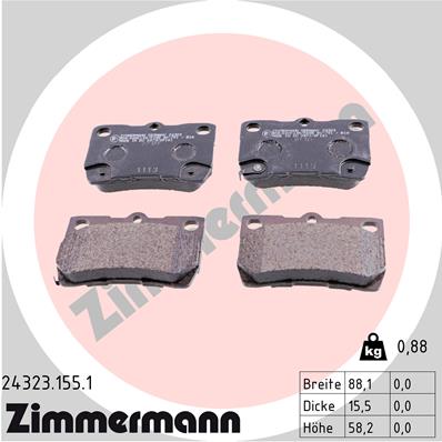Kit pastiglie freno, Freno a disco - 24323.155.1 ZIMMERMANN