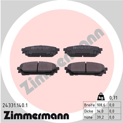 Brake Pad Set, disc brake - 24331.140.1 ZIMMERMANN