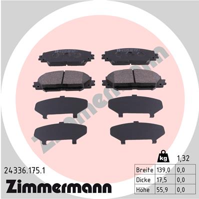 Brake Pad Set, disc brake - 24336.175.1 ZIMMERMANN