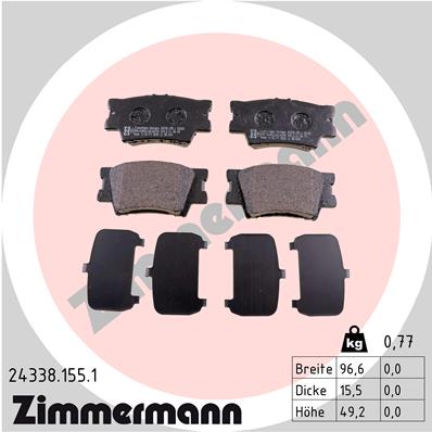 Kit pastiglie freno, Freno a disco - 24338.155.1 ZIMMERMANN