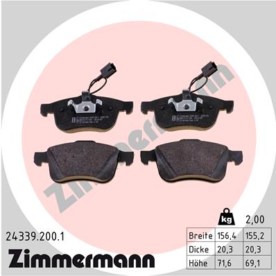 Brake Pad Set, disc brake - 24339.200.1 ZIMMERMANN