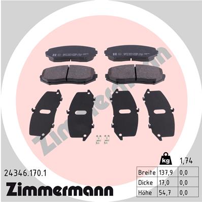 Kit pastiglie freno, Freno a disco - 24346.170.1 ZIMMERMANN