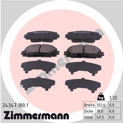 Kit pastiglie freno, Freno a disco - 24347.180.1 ZIMMERMANN