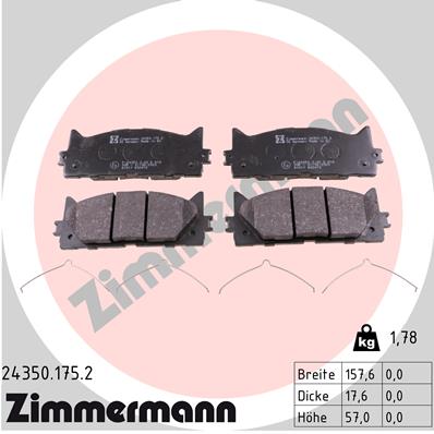 Brake Pad Set, disc brake - 24350.175.2 ZIMMERMANN