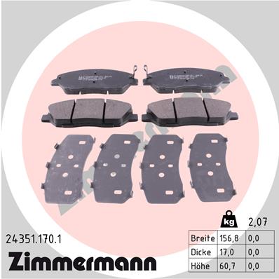 Kit pastiglie freno, Freno a disco - 24351.170.1 ZIMMERMANN