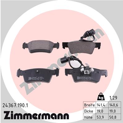 Kit pastiglie freno, Freno a disco - 24367.190.1 ZIMMERMANN