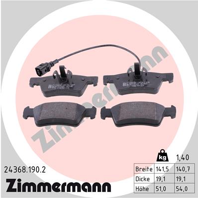 Kit pastiglie freno, Freno a disco - 24368.190.2 ZIMMERMANN
