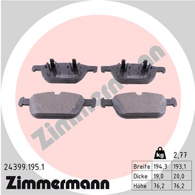 Kit pastiglie freno, Freno a disco - 24399.195.1 ZIMMERMANN