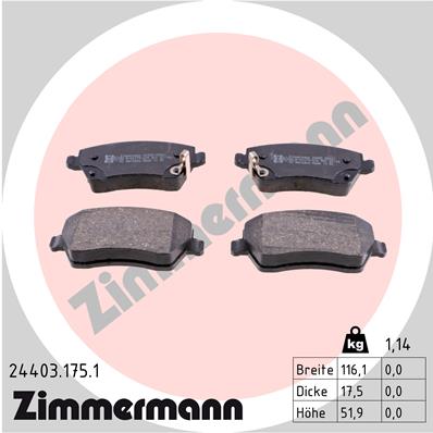 Kit pastiglie freno, Freno a disco - 24403.175.1 ZIMMERMANN