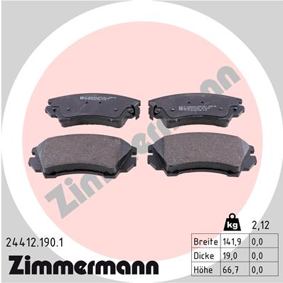 Brake Pad Set, disc brake - 24412.190.1 ZIMMERMANN