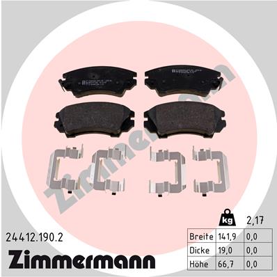 Brake Pad Set, disc brake - 24412.190.2 ZIMMERMANN